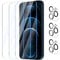 YUXINDZ 3 Piezas Protector Pantalla para iPhone 12 Pro Max con 3 Piezas Protector Lente Camara, Vidrio Cristal Templado Antiarañazos, Dureza 9H, HD Transparente, Sin Burbujas