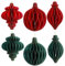 6 Stück Wiederverwendbar Weihnachten Wabenbälle zum Aufhängen Papier Weihnachtsdeko Ornamente Dekoration Waben Hängende Deko für Weihnachtsanhänger Weihnachtsbaum Schmuck Christbaumschmuck (Grün)