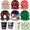 Sieral 120 Pcs Christmas Plates and Napkins Set Christmas Party Supplies Paper Dinnerware Set Guests Disposable Xmas Holiday Paper Plates 30 Holly Leaf Napkins 30 Cups for Merry Christmas Decoration