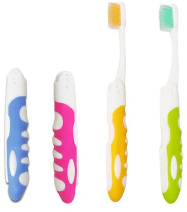 KGDUYC 4 Stück Reise Zahnbürste Weiche Borsten Zahnbürste Faltbare Reisezahnbürste Tragbare Klappbare Reisezahnbürste für Erwachsene Faltbaren Reisezahnbürsten Für Reisen Camping