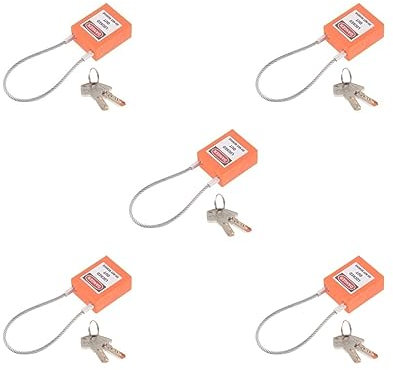 Lot de 5 cadenas de sécurité en acier inoxydable 7 couleurs Orange
