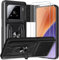 CONAPIKA Funda para Xiaomi 15 + 2 X Cristal Templado, con Cubierta de Cámara Deslizante+360 Grados Magnetic Anillo+Tarjeta Ranura PC Dura y TPU Anti-Choque Case, Negro