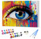 DAERLE Malen Nach Zahlen Erwachsene mit Holzrahmen, Buntes Auge, Paint by Numbers Adult, DIY Handgemalt Ölgemälde Set für Anfänger, Mit 3 Pinseln und Acrylfarbe zur Heimdekoration 30X20cm, Augen-Pop