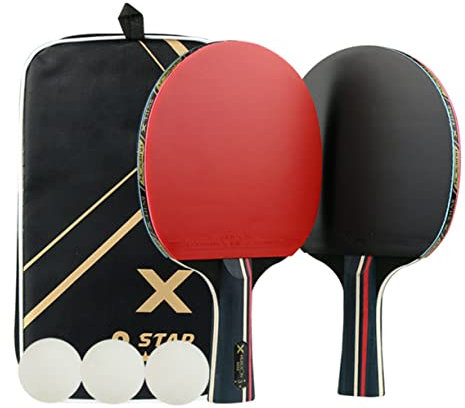 KOMBIUDA 1 Raquetas De Tenis De Mesa Bates De Tenis De Mesa Profesionales Completo Apestar Arriba Raquetas De Pong Raquetas De Agarre Antideslizante Raquetas De Tres Estrellas Bambú