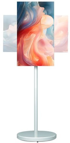 SHENGSHIYU 32-Inch Portable TV, Height-Adjustable Stand TV on Wheels Rechargeable, Rotatable Display Movable TV for Studying, Meetings, Movies, Gaming, Singing