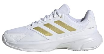 adidas Damen Courtjam Control 3 Tennis Shoes, FTWR White/Gold met./FTWR White, 37 1/3 EU