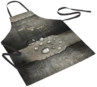 DecoHomeTextil Heimtextilmanufaktur Grillschürze Schürze mit Fleckschutzausrüstung BBQ Beef 65 x 80 cm mit Bändern zum Umhängen und Binden