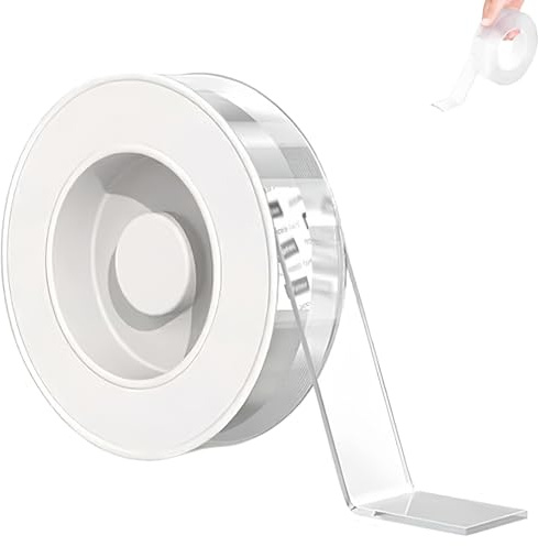 Generisch Mixturean Nano Tape, Extra Large Double Sided Tape, Clear & Tough Nano Tape, Heavy Duty Multipurpose Mounting Tape, Transparent, Strong Adhesion, Residue-Free, Reusable (1)