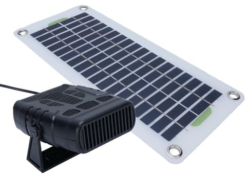 Jectse Tragbare Solarpanel-Raumheizung, 30 W Monokristalline Autoheizung, 360-Grad-Anpassung, Winterheizung für Haustierhaus, Camping, Zelt, Schuppen, Solarpanel-Heizung für den