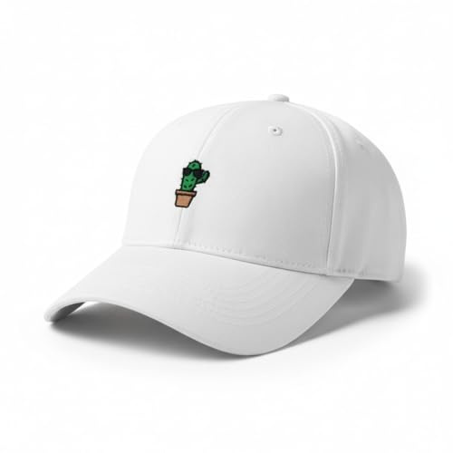 Tindo Festival Caps mit gestickten Motiven – Verstellbare Baumwollkappen in Weiß | Minimalistische Eyecatcher Baseballcaps für Damen & Herren