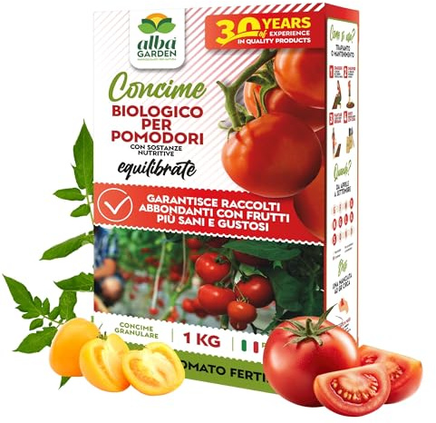 Albagarden - Calcio Magnesio Per Pomodori X 1 Kg - Concime Contro il Marciume Apicale Nero - Concime Per Pomodori E Orto - Con Azoto, Calcio e Magnesio - Granulare
