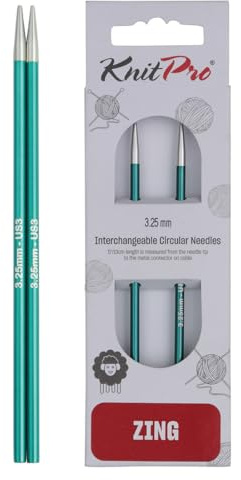 KnitPro Zing Interchangeable Circular Needles 4 (10cm) | 3.25mm