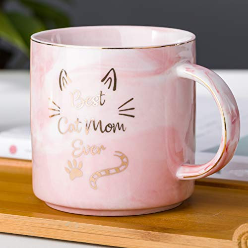 Mecai Cat Mom Gifts For Women-Best Cat Mom Ever Coffee Mug-Funny Christmas Birthday Gifts for Cat Lovers Mom Women Girlfriend Wife, Cat Mama Gifts ideas