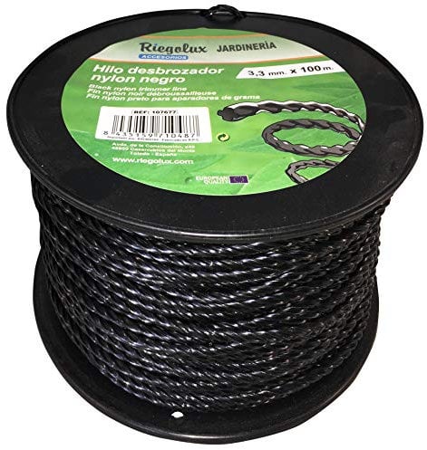 Riegolux 107677 Filo decespugliatore Nylon elicoidale, Nero, 3,3 mm x 100 m