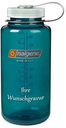 Nalgene Trinkflasche 'Everyday-Weithals' – 1L (Türkis, mit Namensgravur)