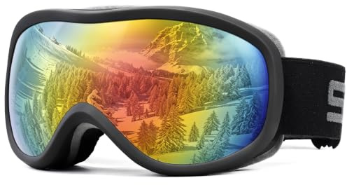 SPOSUNE Ski Goggles Over Glasses Snow Snowboard Goggle for Adult Youth Kids | with Anti fog Dual lens Skiing Skating Snowmobile, Windproof UV400 Protection Winter Sports Protective Glasses