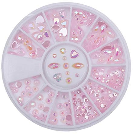 Mixed Size Glitter Rhinestones Charm for Nail Art Beauty Makeup DIY Decor with Storage Organizer Box
