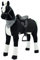 Sweety Toys 13142 Plüsch Stehpferd Sicherheit ! stabiles Robustes XXL Riesenpferd Höhe 125 cm Pferd Reitpferd schwarz mit Stahlunterbau mit zusätzlichem Reitsattel mit Steigbügeln