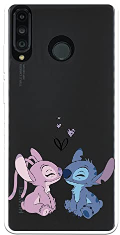 Schutzhülle für Huawei P30 Lite, offizielles Lilo & Stitch Angel & Stitch Kuss, um Ihr Handy zu schützen, aus flexiblem Silikon, mit offizieller Disney-Lizenz.