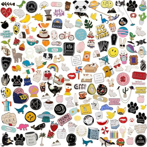 Lot de 20 broches mixtes en émail | Décoration pour vêtements, anniversaire, Noël, festival, cadeau pour filles et femmes, pas de répétition (style aléatoire)