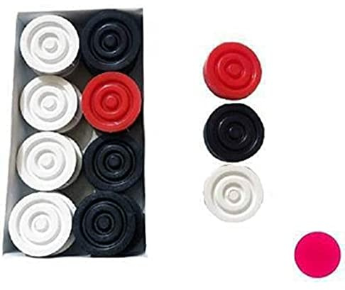 Kalindri Carrom Board Coins (Goti), One Striker and Carrom Powder (Plastic Coins with Acrylic Sticker)