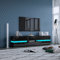 TV Stand with LED Lights, Modern High Gloss TV Cabinet TV Unit 177CM with 2 Doors and 1 Drawer for Bedroom Living Room Home Furniture (Black)