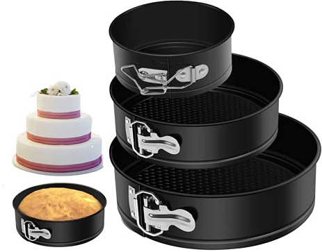 XIGUI Cheesecake Pan, Springform Cake Pan Set - Pack of 3, Nonstick Round Baking Pans with Removable Bottom, Cake Pans for Mini Cheesecakes, Pizzas and Quiches (4, 6, 8)