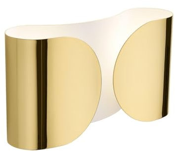 Flos Foglio Wandleuchte mit Direktem/Indirektem/Diffusem Licht, Lampe mit Design von Tobia Scarpa, Lampe für den Innenbereich aus Pulverbeschichtetem Stahl, 220-250 V, 100 W, Farbe Gold