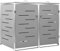 Hommdiy Mülltonnenbox 2er Rostfrei Abschließbar Müllbox Mülltonne Mülltonnenverkleidung Gartenbox Müllcontainer Edelstahl Grau 138 x 77.5 x 115.5 cm
