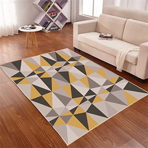 RUGMRZ Alfombra Gaming Suelo Alfombra Gaming Suelo Gris Marrón Triángulo Patrón Geométrico Tatami Floor Mat Home 170X240CM