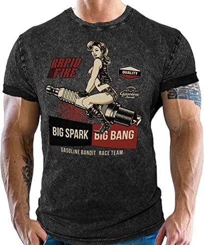 Classic Biker Racing T-Shirt: Big Spark 2XL