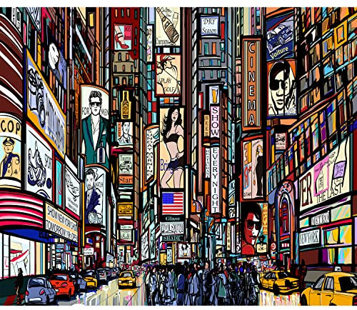 murando - Vlies Fototapete New York 450x315cm - Foto Tapete Schlafzimmer Wohnzimmer Vliestapete XXL Wandtapete Motivtapeten Bildtapete 3d Effekt Wand Dekoration - Pop Art Architektur Multicolor
