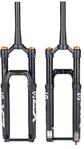 26/27.5/29 MTB Forcella Ad Aria 140mm Escursione Boost Mountain Bike Sospensione Forcella 15×110mm Thru Axle Blocco Manuale Regolazione Rebound 1-1/2 Forcella Anteriore Conica ( Color : Black 29'' )