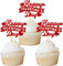 Xsstarmi 24 Pack Happy Valentine's Day Cupcake Toppers Red Glitter Sweet Love Cupcake Food Picks Valentine Cupcake Topper for Happy Valentine's Day Birthday Party Cake Decorations Supplies