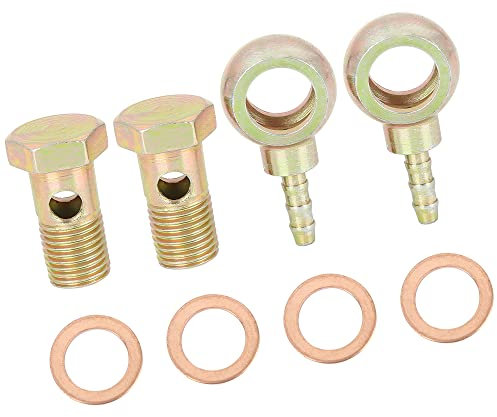 A ABSOPRO 2 Stück Motorrad Auto 14mm Banjo Schlauch Barb Bolzen Fittings Metall
