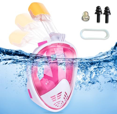 mizikuu Máscara de Buceo, Máscara de Snorkel para Niños Gafas Buceo de Cara Completa Infantil 180°Panorámica Máscara de Snorkel de Cara Anti-vaho Anti-Fuga