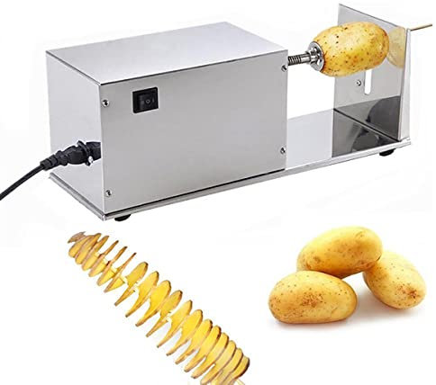 Cortadora eléctrica de patatas Tornado, cortadora automática en espiral de patatas, máquina torre de patatas fritas de acero inoxidable, cortadora eléctrica Tornado de patatas para frutas, patatas