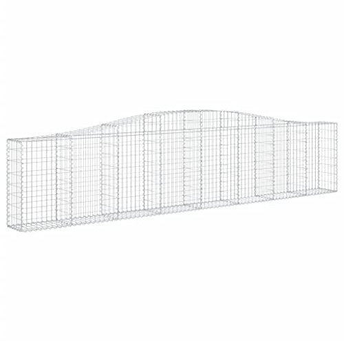 vidaXL Gabione mit Hochbogen 25 STK., Steinkorb Drahtkorb Dekorativ, Gabionenkörbe Verstärkte Gabionenhaken, Gabionenwand Gabionen Zaun Garten, Verzinktes Eisen