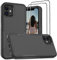 Jeylly for iPhone 11 Case, iPhone 11 Case 6.1 inch, Heavy Duty Protection Shockproof Soft TPU Bumper Hard PC Back Rugged Protective Cell Phone Case for iPhone 11, Black