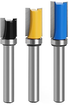 3 Stück Kopierfräser 8mm,Bündigfräser 8mm,Nutfräser Holzschneider,Schaft Bündigfräser,Kopierfräser 8mm,Für Holzbearbeitung,Top/Bottom Bearing Flush Trim Bit