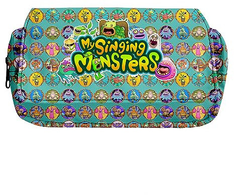 Xinchangda My Singing Monsters Federmäppchen Cartoon Spiel Druck Bleistift Box Große Kapazität Stifttasche Studenten Schreibwaren Tasche für Schüler Teenager, Typ10, 21x7.5x10CM