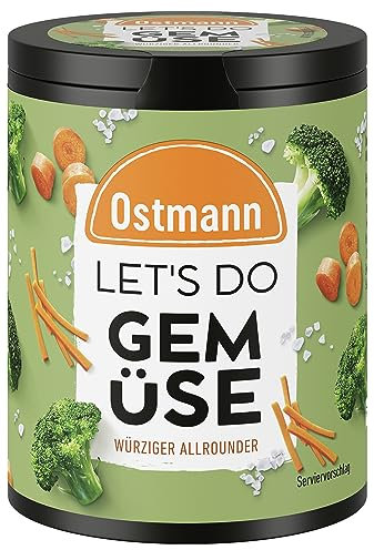 Ostmann Gewürze - Let's Do Gemüse | Gewürzsalz für Gemüsepfannen, Aufläufe oder Ofengemüse | Würziger Allrounder mit Karotten und Knoblauch | 85 g in recyclebarer Metalldose