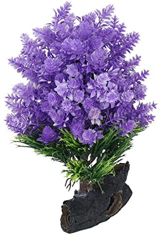 Atyhao Piante d'acquario Artificiali, Decorazioni per Piante d'acquario a Bassa Manutenzione per la Casa (Viola)
