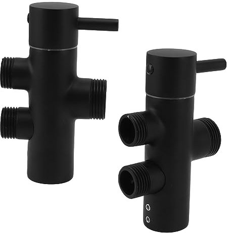Shower Head Diverter 3 Ways Shower Diverter Valve Black Rustproof Leakproof Wall Mounted Shower Arm Diverter Valve Shower Head Splitter for Toilet Sink