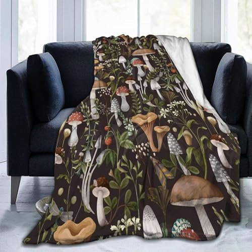 Kuscheldecke Flauschig 100x135 Pilz 3D Decke Anlage Flanell Fleecedecke Weich und Warme Wohndecken Kuscheldecken Sofa Bett Überwurfdecke Sofadecke Couch Blanket Y4215