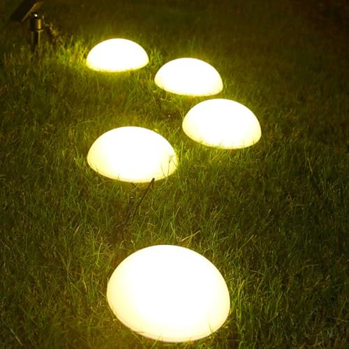 Gadpiparty Solarkuppellicht Outdoor- Garten-Solarlampe solarleuchten für außen Sonnenlicht Solar-Bodenlicht gartenpfahl licht Einer für fünf Außenlicht Rasen schmücken Garten Licht Abs