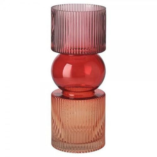 pad concept Jaquard Vase Streifen, farbiges Glas, Größen (rot/orange)'