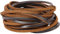 GORGECRAFT 5m x 3mm Genuine Leather Rope Flat Leather Cord 2mm Thick Cowhide Strings Braiding Thread for Bracelets Necklace Jewelry Making Keychains Boot Lace Workshop DIY Crafts, Saddle Brown