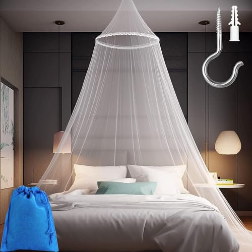 Zylota Großes Moskitonetz Bett für Doppelbett & Einzelbett,Feinmaschiges Moskitonetz Reise Betthimmel Fliegennetz Moskitoschutz für Reise Hause Outdoor &