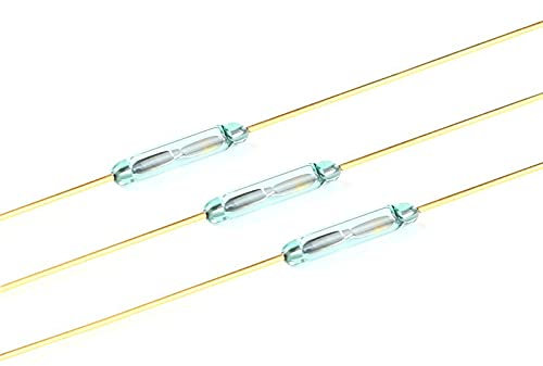 JRBJWYVV 10 Stück 1,8 x 10 mm Reed-Schalter, magnetischer Steuerschalter, grünes Glas, Reed-Schalter, Glas, normalerweise offen, for Sensoren, Nr